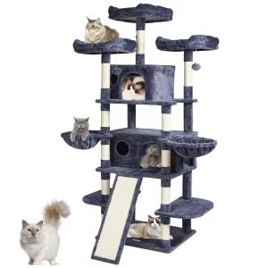 Cat Tree for Indoor Cats, 68.5" Cat Tower with 2 Cat Condos, Sisal Scratching Post, Hammocks, Top Perches, Jumping Platforms and Ramp undefined out of 5 stars with 0 reviews be the first!