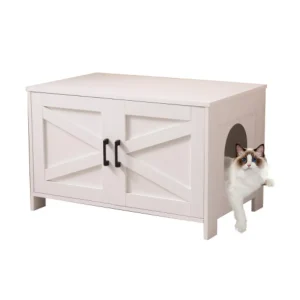 cat litter box with barn door