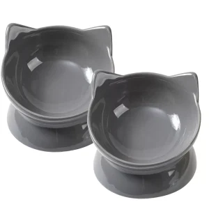 2c Tilt Cat Bowl - Gray